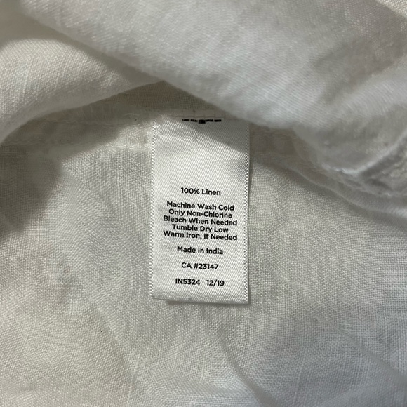Talbots 100% Linen White Casual Blouse - Picture 6 of 8